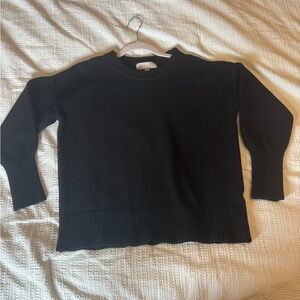 Philosophy Black Ribbed Crewneck Sweater